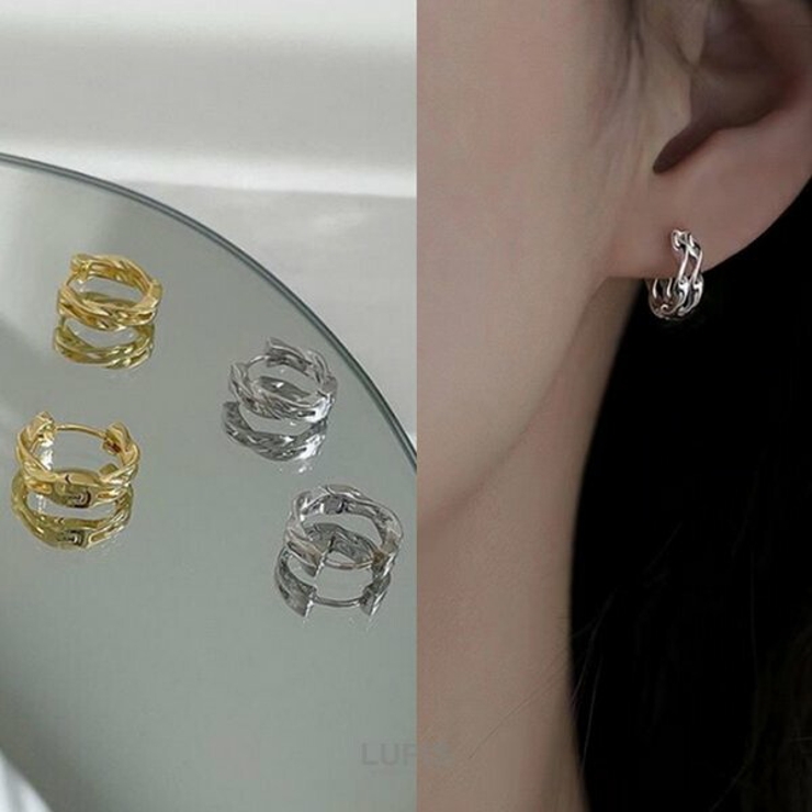 ダブルツイストラインフープピアス | LUPIS | 詳細画像5 
