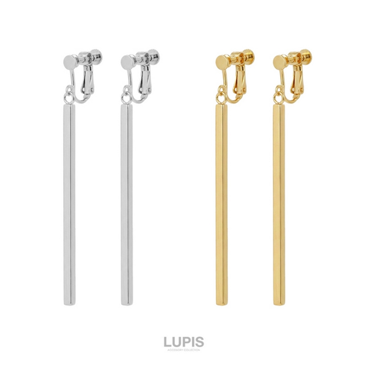 スクエアバーロングイヤリング【ネジバネ式】 | LUPIS | 詳細画像3 