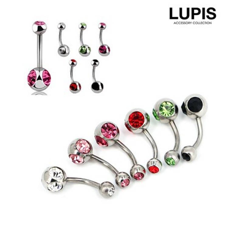 【14G】ジュエルバナナバーベルボディピアス へそピアス | LUPIS | 詳細画像3 