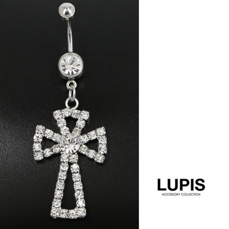 クロスパヴェ＆ジュエルバナナバーベルボディピアス へそピアス | LUPIS | 詳細画像3 
