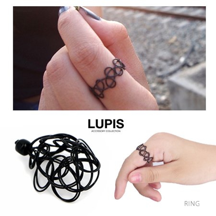 ブラックタトゥーチョーカーリング 【指輪】 | LUPIS | 詳細画像1 