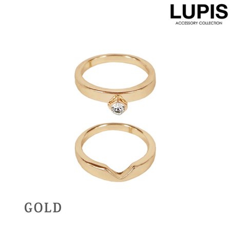 ゴールド | シンプルデザイン2連リングセット【2本セット 指輪】 | LUPIS