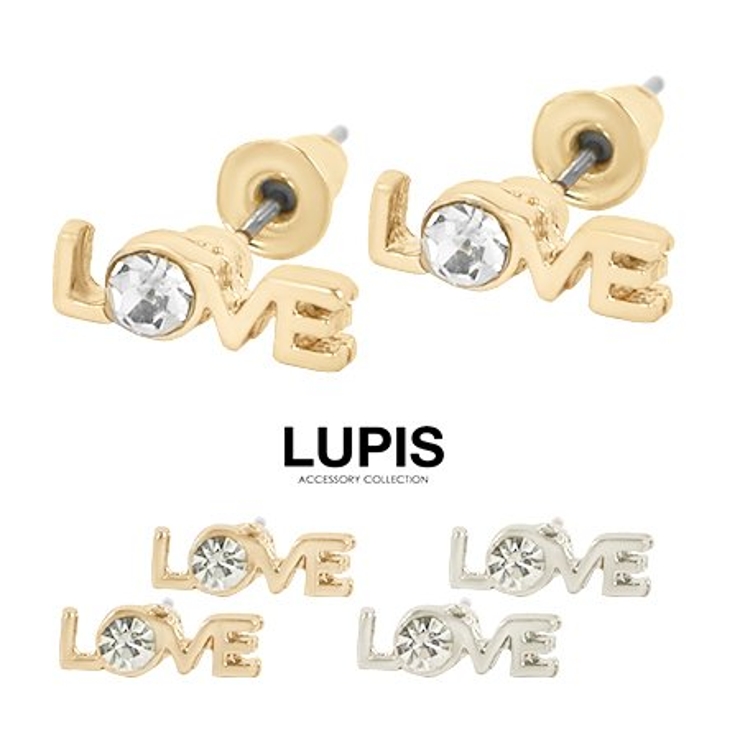 LOVE文字ストーンピアス  | LUPIS | 詳細画像1 