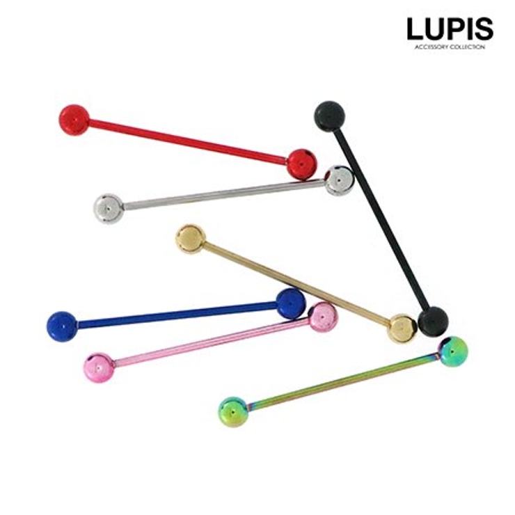 【14G】カラーロングストレートバーベルボディピアス | LUPIS | 詳細画像2 