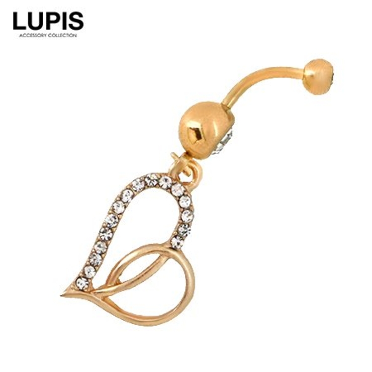 ゴールドハートバナナバーベルボディピアス へそピアス | LUPIS | 詳細画像2 