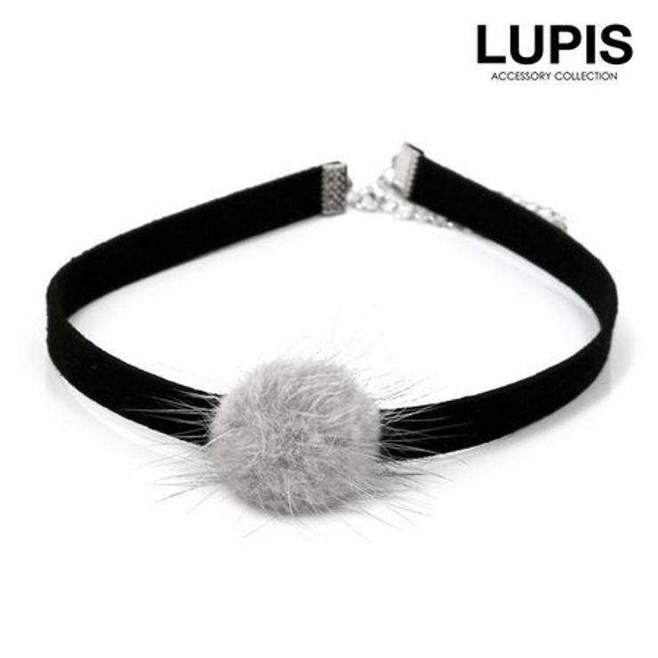 グレー | ファーチョーカーネックレス | LUPIS