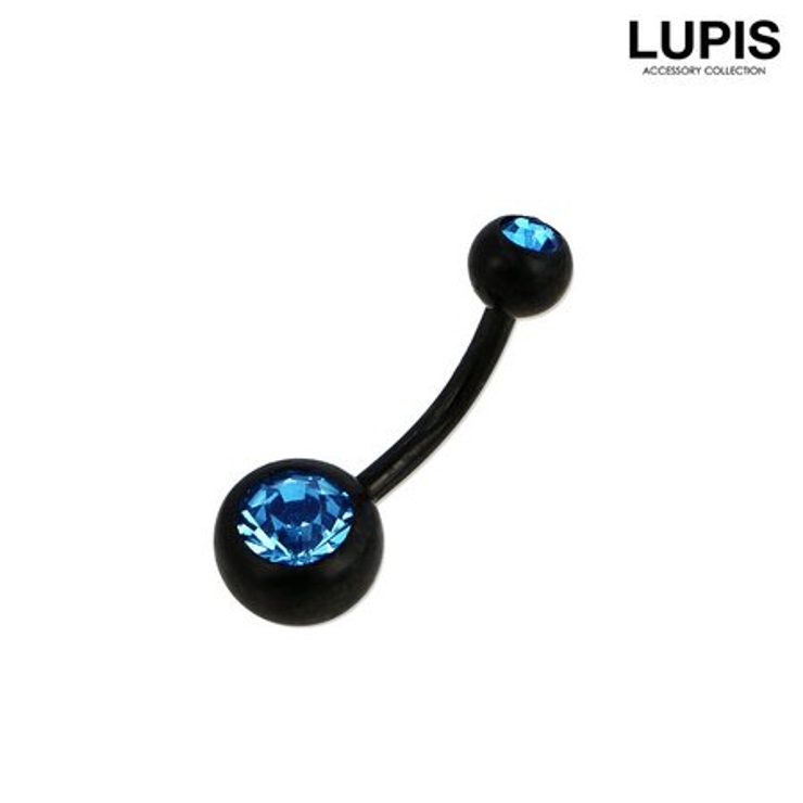 ブラックジュエルバナナバーベルボディピアス へそピアス | LUPIS | 詳細画像4 