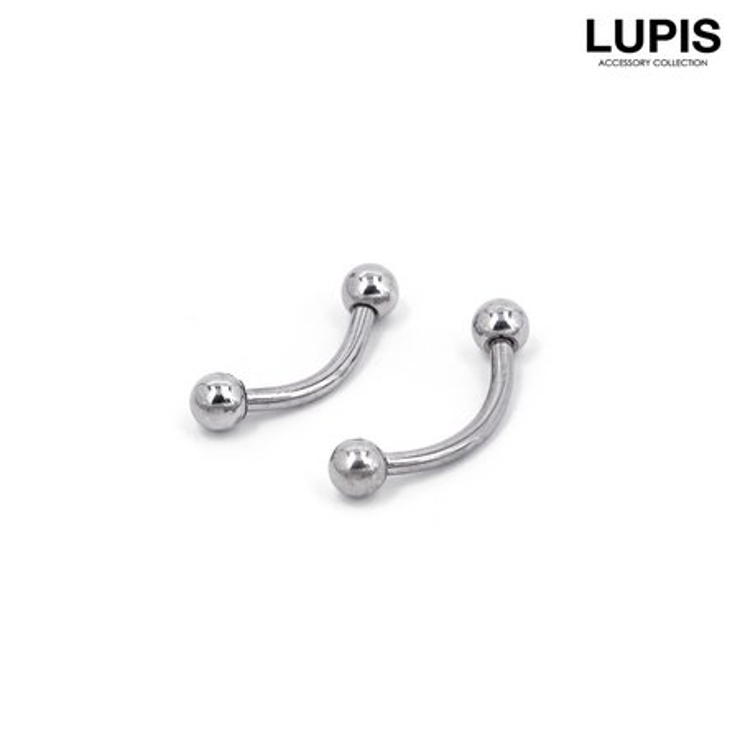 シルバーシンプルバナナバーベルボディピアス へそピアス | LUPIS | 詳細画像2 