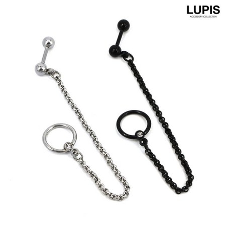 ≪16G≫ストレートバーベルチェーンジュエルビーズリング  | LUPIS | 詳細画像3 