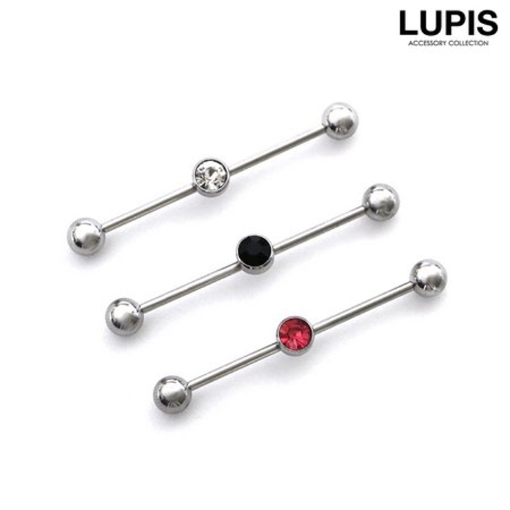 【14G】ジュエルインダストリアルストレートバーベルボディピアス | LUPIS | 詳細画像2 