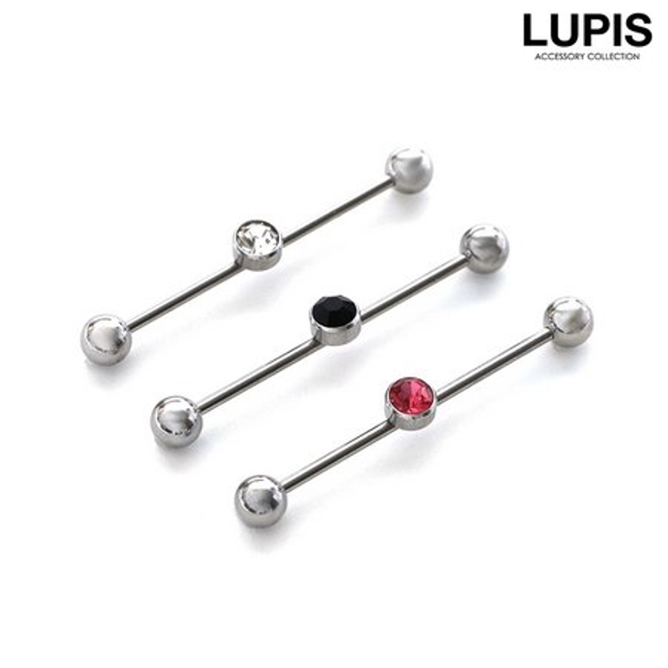 【14G】ジュエルインダストリアルストレートバーベルボディピアス | LUPIS | 詳細画像3 