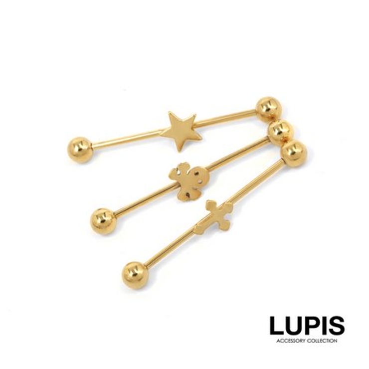 【14G】デザインインダストリアルロングバーベルボディピアス | LUPIS | 詳細画像2 