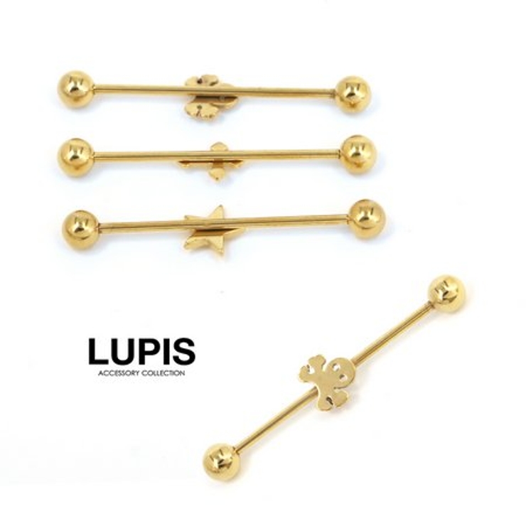 【14G】デザインインダストリアルロングバーベルボディピアス | LUPIS | 詳細画像4 