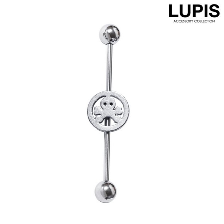 【14G】スター＆スカルインダストリアルロングバーベルボディピアス | LUPIS | 詳細画像2 