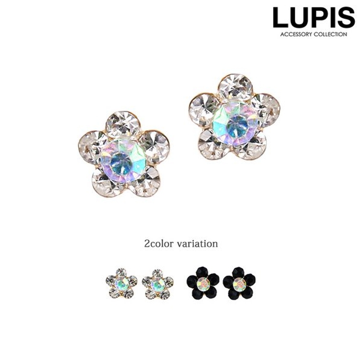 プチフラワーストーンピアス【小ぶり】 | LUPIS | 詳細画像1 