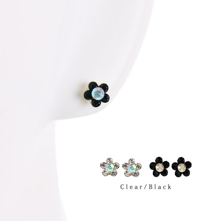 プチフラワーストーンピアス【小ぶり】 | LUPIS | 詳細画像5 