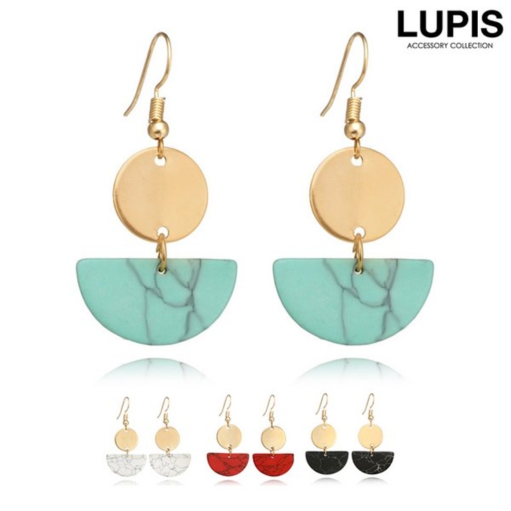 マーブルハーフプレートフックピアス 【アクセサリー アクセ | LUPIS | 詳細画像1 