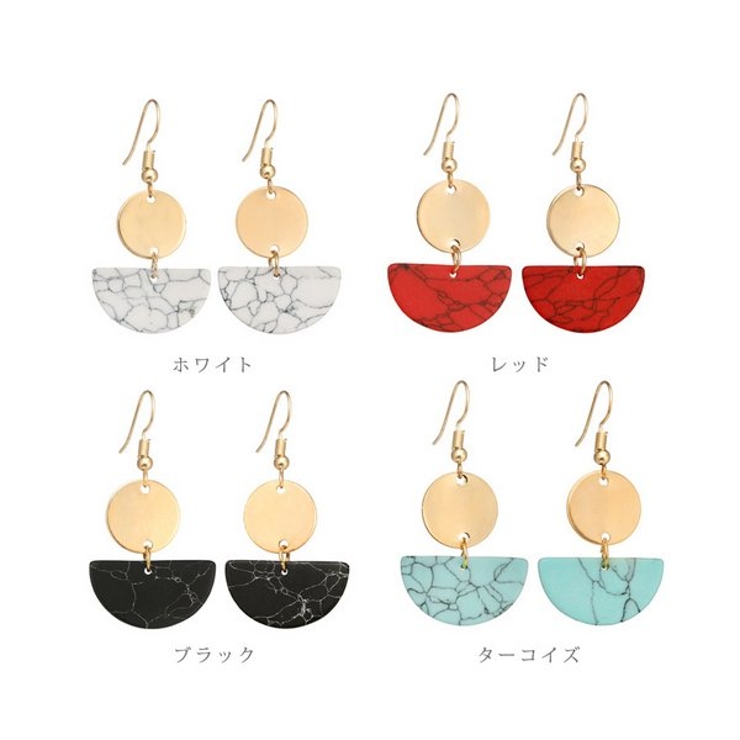 マーブルハーフプレートフックピアス 【アクセサリー アクセ | LUPIS | 詳細画像6 
