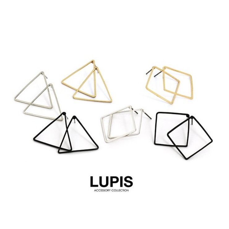 トライアングル＆スクエアフレームピアス 【ピアス アクセサリー | LUPIS | 詳細画像2 