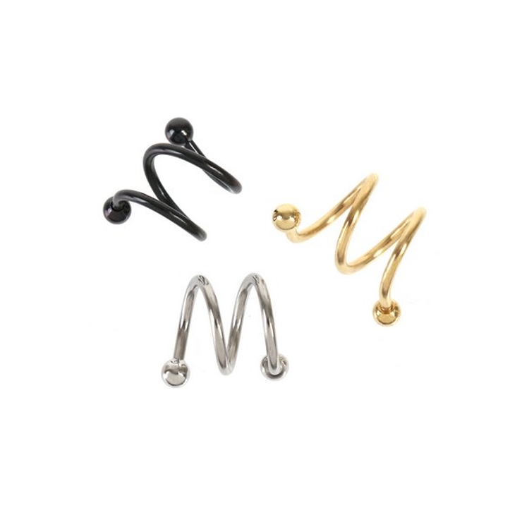 【16G】ダブルスパイラルバーベルボディピアス | LUPIS | 詳細画像4 