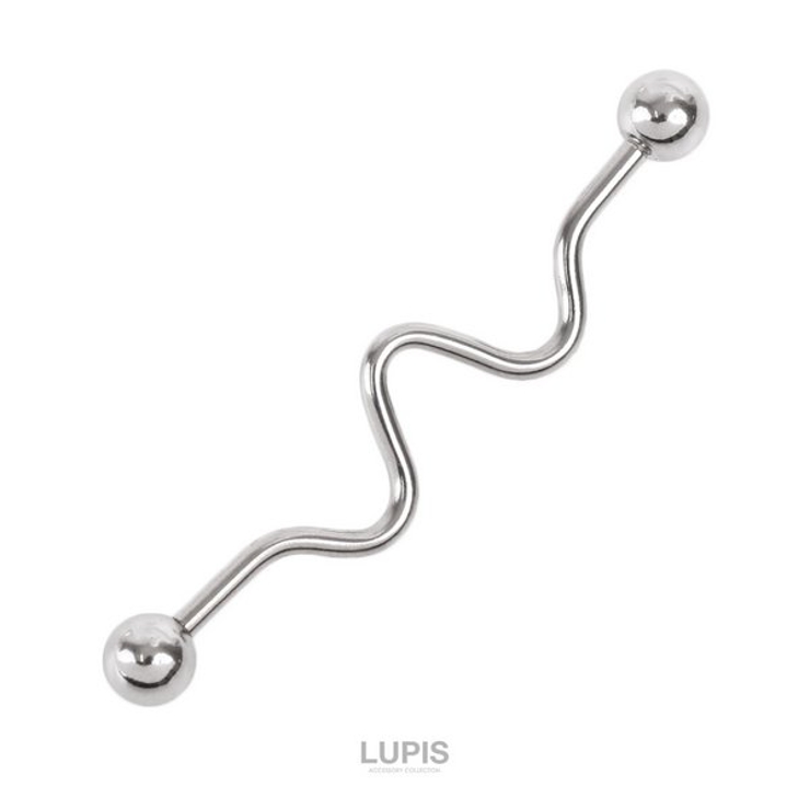 【14G】ウェーブインダストリアルロングバーベルボディピアス | LUPIS | 詳細画像4 