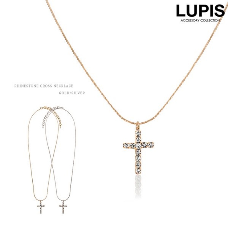 ラインストーンシンプルクロスネックレス [品番：LPSA0001603]｜LUPIS（ルピス）のレディース ファッション通販｜SHOPLIST（ショップリスト）