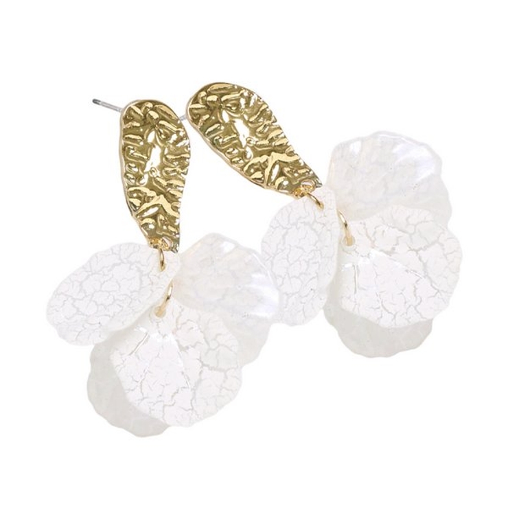 変形メタル×ホワイトペタルピアス 【アクセサリー アクセ | LUPIS | 詳細画像3 