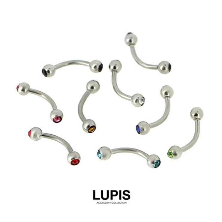 【16G】ダブルジュエルバナナバーベル へそピアス | LUPIS | 詳細画像2 