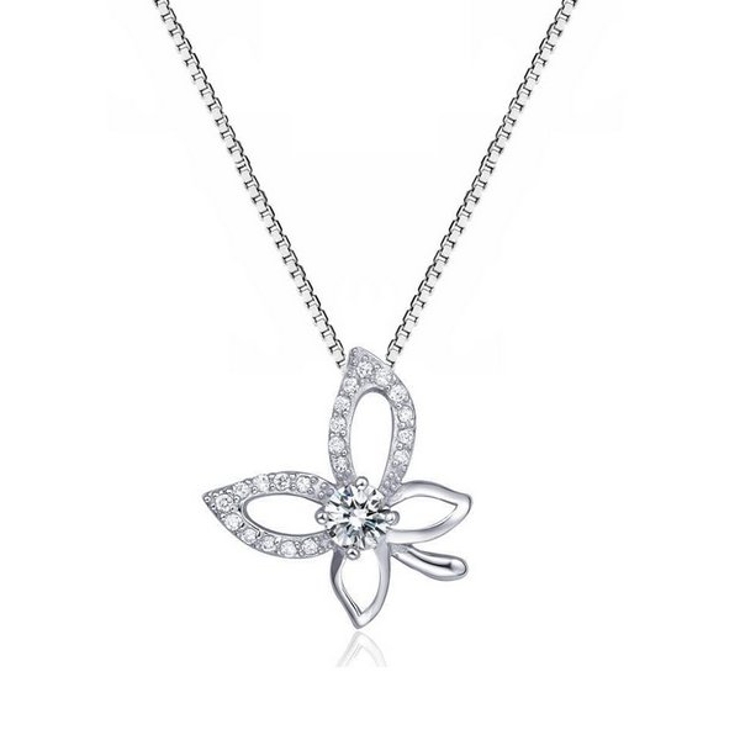 四つ葉バタフライキュービックジルコニアネックレス【LACORDE】 | LACORDE  | 詳細画像1 