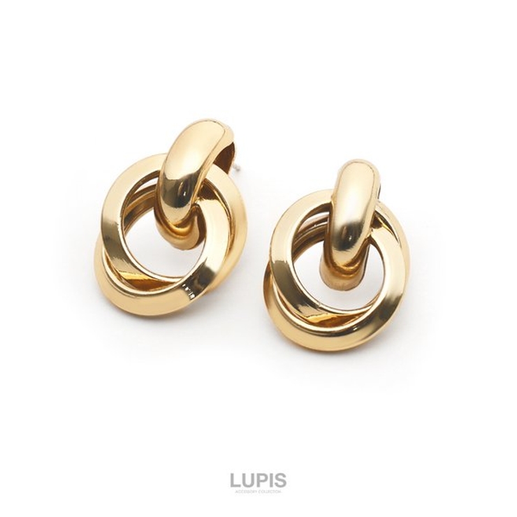 ゴールド | ツインリングメタルピアス【ピアス レディース ツイスト | LUPIS