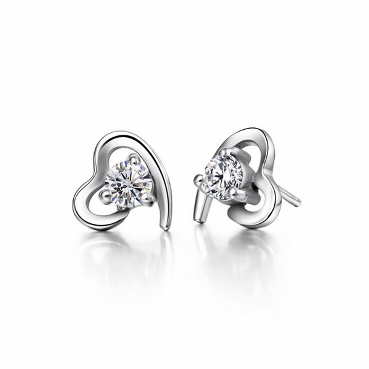 ハートキュービックジルコニアデザインピアス【LACORDE】 | LACORDE  | 詳細画像1 