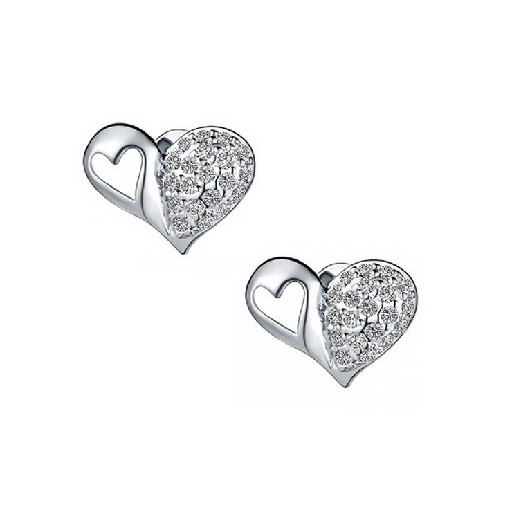 キュービックハートパヴェシルバーピアス【LACORDE】 | LACORDE  | 詳細画像2 