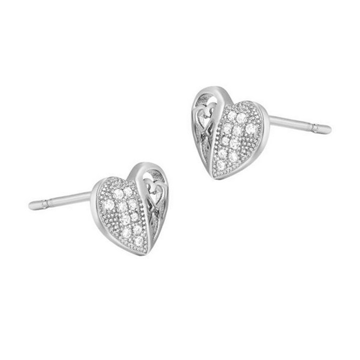 シルバーハートキュービックピアス【LACORDE】 | LACORDE  | 詳細画像2 