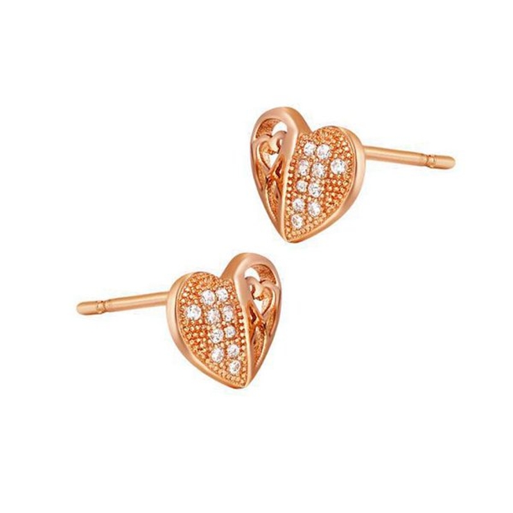 ピンクゴールドキュービックピアス【LACORDE】 | LACORDE  | 詳細画像2 