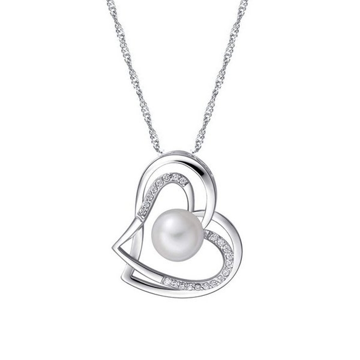 キュービックパールダブルハートネックレス【LACORDE】 | LACORDE  | 詳細画像1 