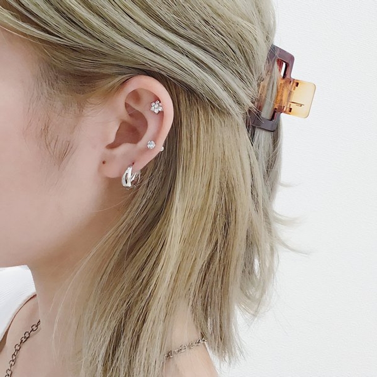 【16G】フラワーストーンストレートバーベルボディピアス 【ボディピアス 16G | LUPIS | 詳細画像8 