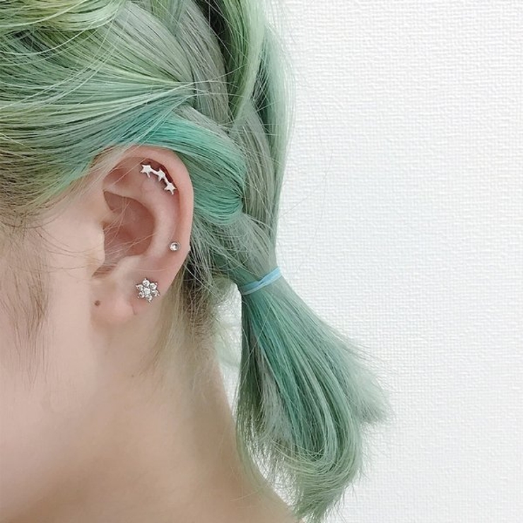 【16G】トリプルスターストレートバーベルボディピアス | LUPIS | 詳細画像3 