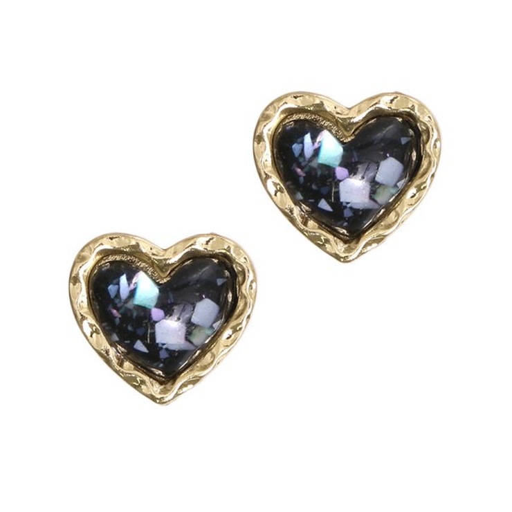 ピアス×ネイビー | ドロップハートピアス・イヤリング | LUPIS