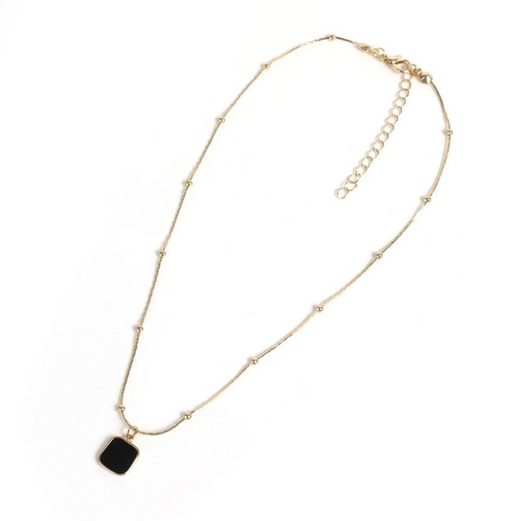 ラウンドスクエア×ステーションボールチェーンネックレス | LUPIS | 詳細画像6 