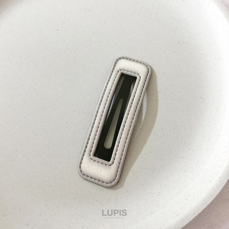 スクエアフレームレザーパッチンヘアピン | LUPIS | 詳細画像2 