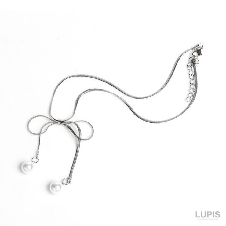 スネークチェーンリボンチョーカーネックレス  | LUPIS | 詳細画像4 