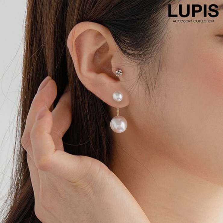 ツインパールバックキャッチピアス [品番：LPSA0004785]｜LUPIS