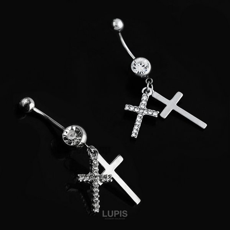 クロス&ジュエルバナナバーベルボディピアス へそピアス | LUPIS | 詳細画像3 