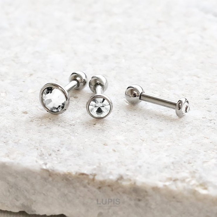 【16G】シンプルストーンストレートバーベルボディピアス 【サージカルステンレス… | LUPIS | 詳細画像3 