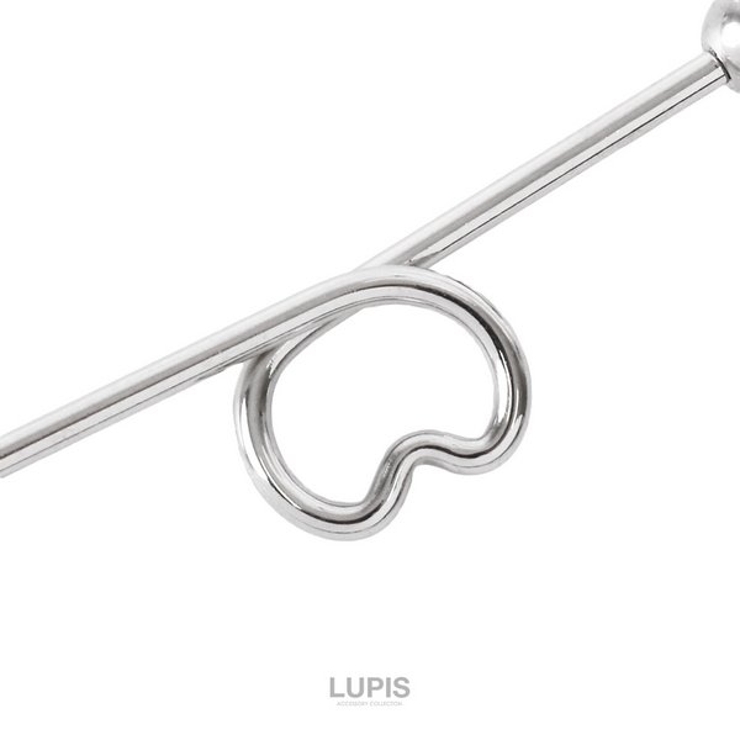 【14G】ハートインダストリアルロングバーベルボディピアス 【サージカルステンレ… | LUPIS | 詳細画像3 