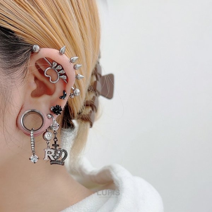 ≪16G≫バラエティスパイクストレートバーベルボディピアス 【プチプラ 316L | LUPIS | 詳細画像11 