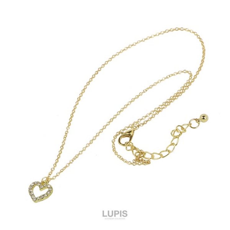 ゴールド | オープンハートパヴェネックレス | LUPIS