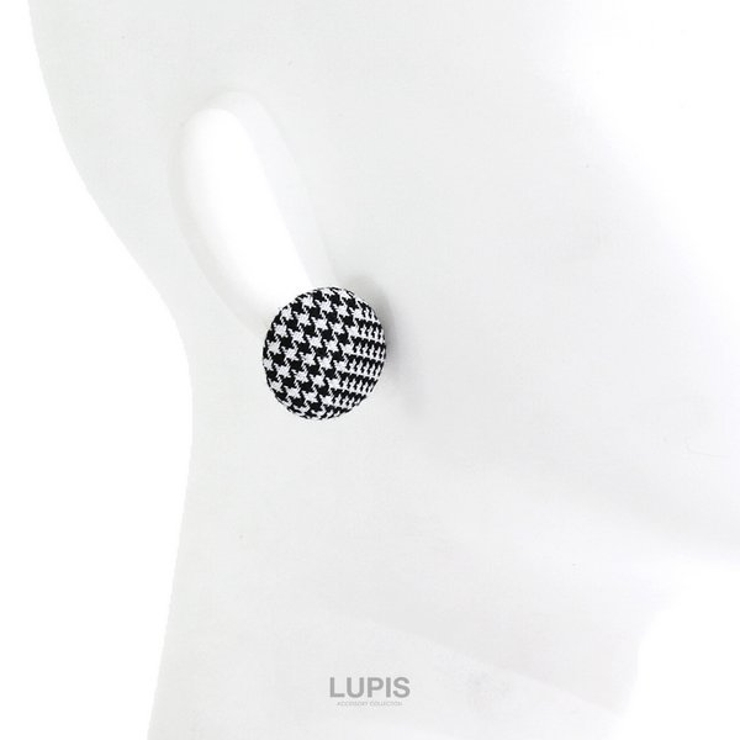 千鳥柄ボタンイヤリング【クリップ式】 | LUPIS | 詳細画像4 