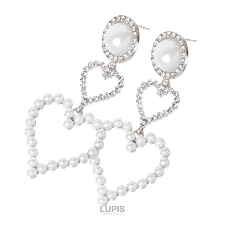 パール×2連ハートピアス  | LUPIS | 詳細画像3 