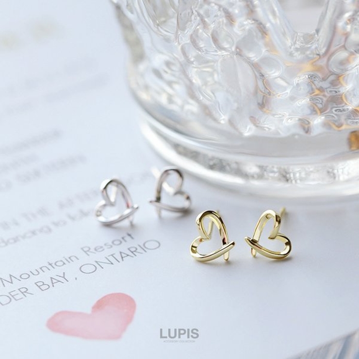 プチワイヤーハートピアス【小ぶり S925ポスト】 | LUPIS | 詳細画像5 